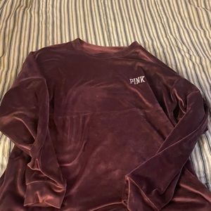 Red Victoria Secret Pink velvet long sleeve